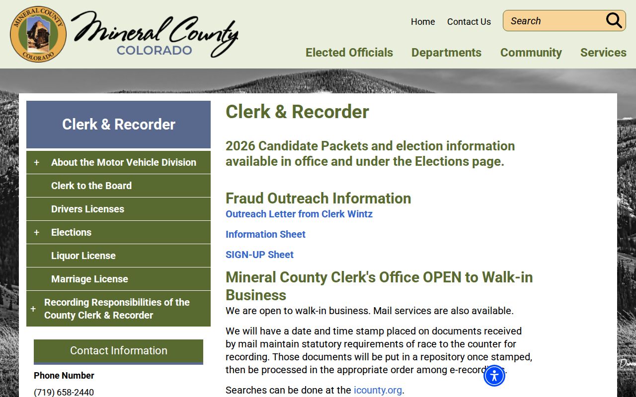Mineral County Clerk and Recorder criminal records distinction